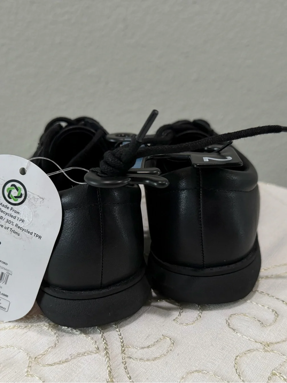 wonder nation Boys' Black Lace-Up Dress Shoes